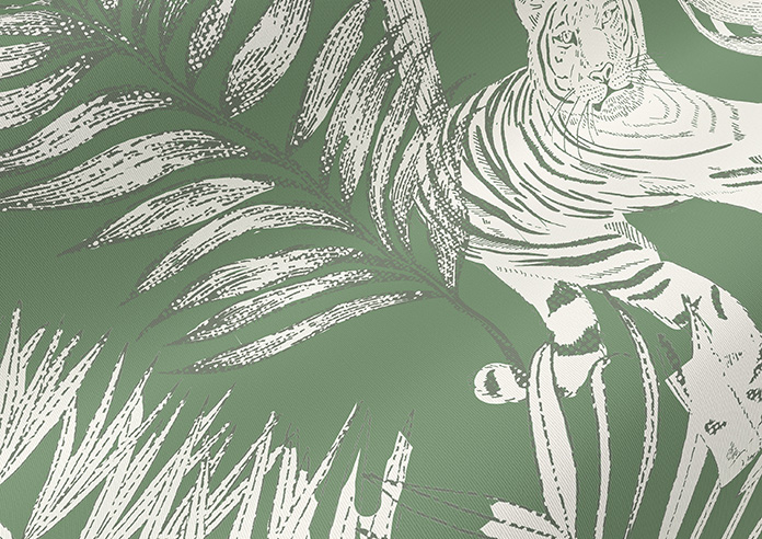 Tropical Wildcats, Emerald - Twist&Fit Roller Blind - Image 4